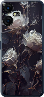 Чехол на Tecno POVA NEO 3 Розы 2 5550u-3140 (Черный)