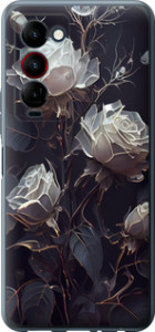 Чехол на Tecno Camon 18 Premier Розы 2 5550u-2652 (Черный)