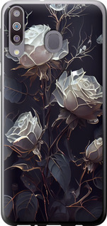Чехол на Samsung Galaxy M30 Рози 2 5550t-1682 (Чорний)