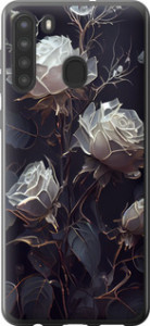 Чохол на Samsung Galaxy A21 Рози 2 5550u-1841 (Чорний)