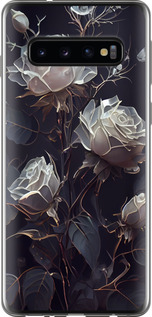 Чехол на Samsung Galaxy S10 Розы 2 5550u-1640 (Черный)