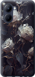 Чехол на Realme C33 Розы 2 5550u-2870 (Черный)