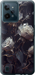 Чехол на Realme C31 Розы 2 5550u-2593 (Черный)