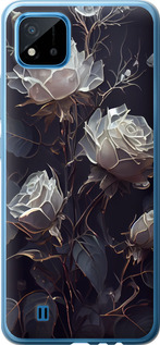 Чохол на Realme C20A Рози 2 5550t-2416 (Чорний)