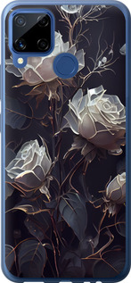Чехол на Realme C15 Розы 2 5550u-2063 (Черный)
