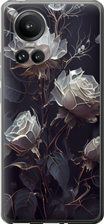 Чехол на Oppo Reno10 Pro Розы 2 5550u-3109 (Черный)