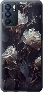 Чехол на Oppo Reno6 5G Розы 2 5550u-2651 (Черный)