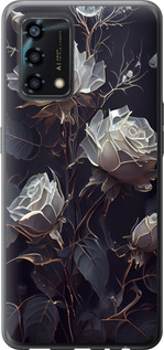 Чехол на Oppo A95 Розы 2 5550u-2345 (Чорний)