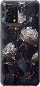 Чехол на Oppo A95 Розы 2 5550u-2345 (Чорний)