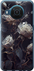 Чехол на Nokia X20 Розы 2 5550u-2532 (Черный) для Nokia X20