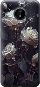 Чехол на Nokia C20 Розы 2 5550u-2510 (Черный)