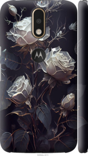 Чехол на Motorola MOTO G4 PLUS Розы 2 5550m-953 (Черный)