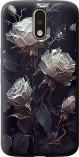 Чехол на Motorola MOTO G4 PLUS Розы 2 5550t-953 (Черный)