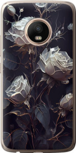 Чохол на Motorola Moto G5 PLUS Рози 2 5550t-1038 (Black)