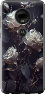 Чехол на Motorola Moto G7 Розы 2 5550u-1614 (Черный) для Motorola Moto G7 Plus