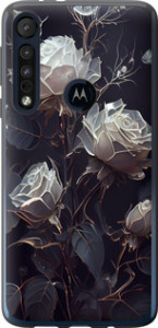 Чехол на Motorola One Macro Розы 2 5550u-1812 (Черный)