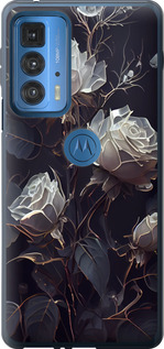 Чохол на Motorola Edge 20 Pro Розы 2 5550u-2662 (Black)