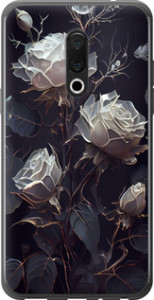 Чохол на Meizu 15 Plus Рози 2 5550u-1473 (Чорний)