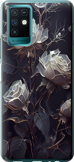 Чехол на Infinix Note 10 Розы 2 5550u-2763 (Черный)