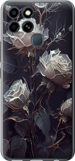 Чохол для Infinix Smart 6 Розы 2 5550u-2758 (Чорний)