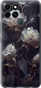Чохол для Infinix Smart 6 Розы 2 5550u-2758 (Чорний)