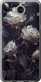 Чехол на Huawei Y5 2017 Розы 2 5550u-992 (Черный)