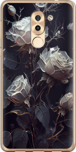 Чехол на Huawei Honor 6X Розы 2 5550t-460 (Черный) для Huawei Honor 6X