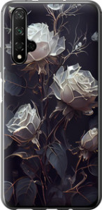 Чехол на Huawei Honor 20 Розы 2 5550u-1697 (Черный) для Huawei Honor 20