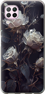Чохол на Huawei P40 Lite Рози 2 5550t-1887 (Чорний)