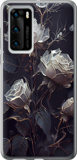Чохол на Huawei P40 Рози 2 5550u-1840 (Чорний)