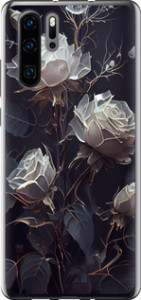 Чохол на Huawei P30 Pro Рози 2 5550t-1621 (Чорний)