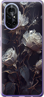 Чехол на Huawei Nova 8 Розы 2 5550u-2245 (Черный)
