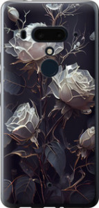 Чохол на HTC U12 Plus Рози 2 5550u-1712 (Чорний)