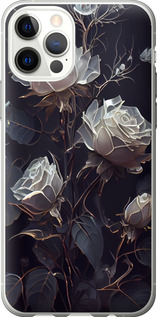 Чехол на iPhone 12 Розы 2 5550t-2053 (Черный)
