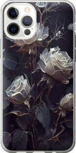 Чехол на iPhone 12 Pro Розы 2 5550t-2052 (Черный)
