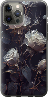 Чехол на iPhone 12 Pro Max Розы 2 5550t-2054 (Черный)