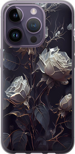 Чохол на iPhone 14 Pro Рози 2 5550u-2646 (Чорний)
