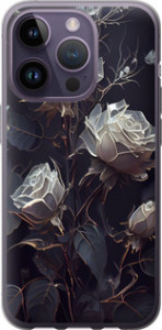 Чехол на iPhone 14 Pro Розы 2 5550u-2646 (Черный)