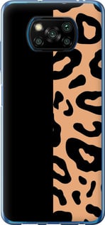 Чехол на Xiaomi Poco X3 Пятна леопарда 4269t-2073 (Оранжевый)