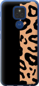 Чехол на Motorola E7 Plus Пятна леопарда 4269u-2107 (Оранжевый)