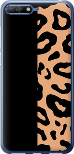 Чехол на Huawei Y6 2018 Пятна леопарда 4269t-1637 (Оранжевый)