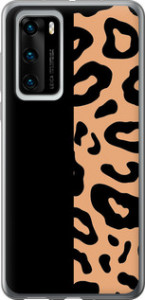 Чехол на Huawei P40 Пятна леопарда 4269u-1840 (Оранжевый)