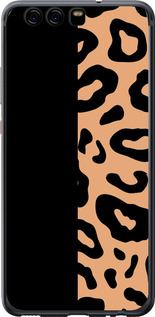 Чехол на Huawei P10 Пятна леопарда 4269t-780 (Оранжевый)