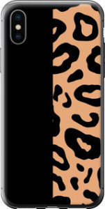 Чехол на iPhone X Пятна леопарда 4269t-1050 (Оранжевый)
