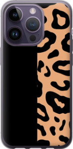 Чехол на iPhone 14 Pro Пятна леопарда 4269u-2646 (Оранжевый)