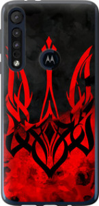 Чехол на Motorola One Macro Герб Украины v2 5312u-1812 (Красный)