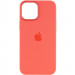 Фото Уценка Чехол Silicone case (AAA) full with Magsafe and Animation для Apple iPhone 12 Pro Max (6.7") (Дефект упаковки / Оранжевый / Pink citrus) на vchehle.ua
