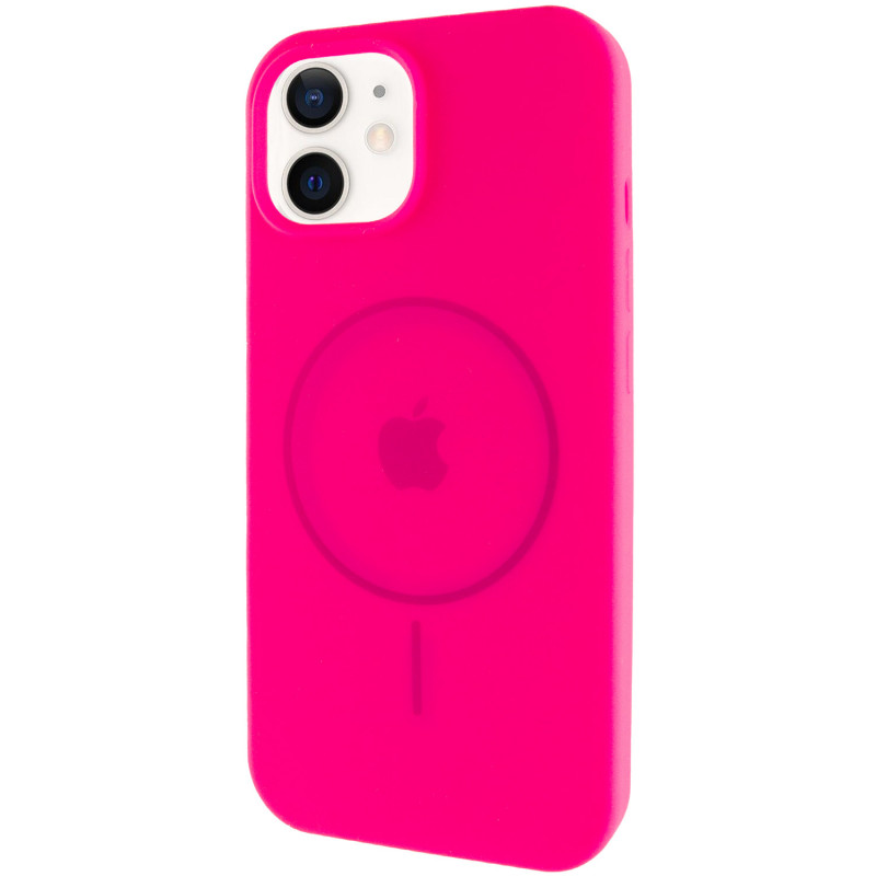 Чехол Silicone Case Full Protective (AA) with Magnetic Safe для Apple iPhone 11 (6.1") (Розовый / Barbie pink)