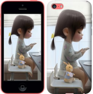 Чехол Милая девочка с зайчиком для iPhone 5c