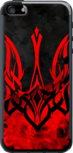 Чехол на iPhone 5 Герб Украины v2 5312t-18 (Красный) для iPhone 5